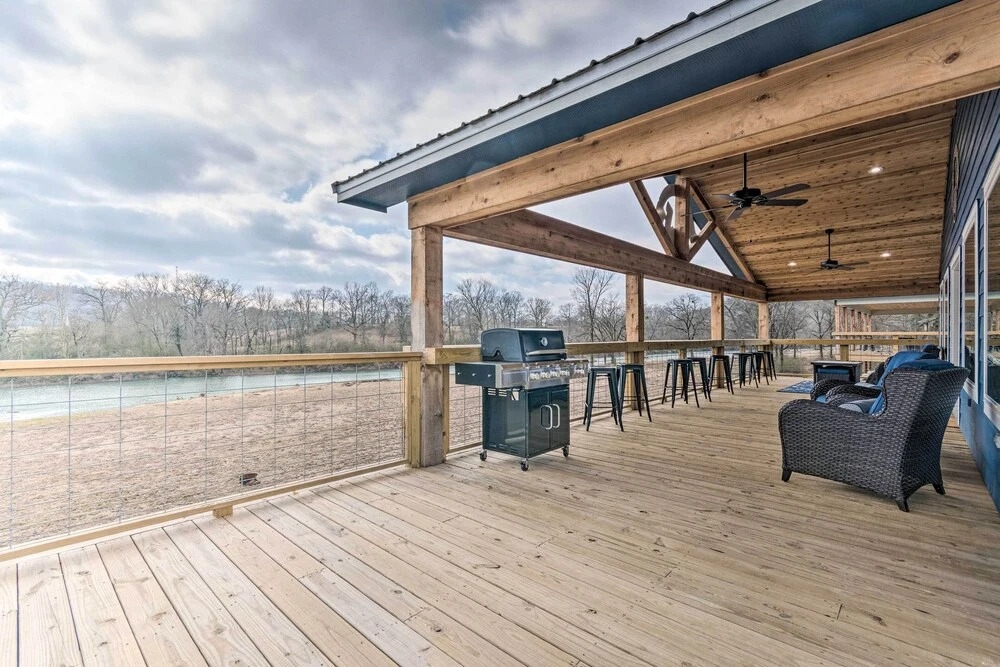Upscale Riverfront Home w/ Beach & Fire Pit!