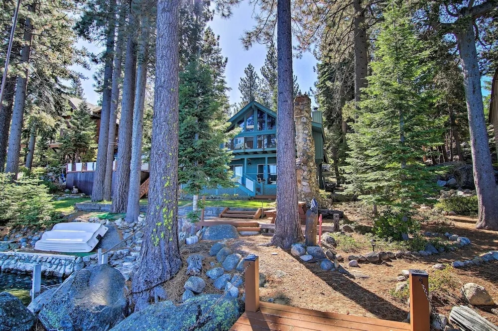 Dock Access & Hot Tub: Waterfront Meeks Bay Home