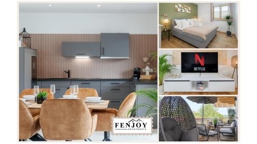 FENJOY: Gro?es Ferienapartment im Neubau Balkon BBQ