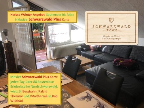 Ferienwohnung Kuckuck auf dem Sommerberg incl SchwarzwaldCard Plus 2 Zimmer 50qm