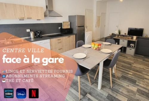 Logement spacieux Face a la gare et centre ville