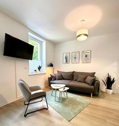 Modernes Apartment mit Queensize-Bett, NETFLIX, Kuche, Erdgeschoss, Nahe AMEOS Klinik