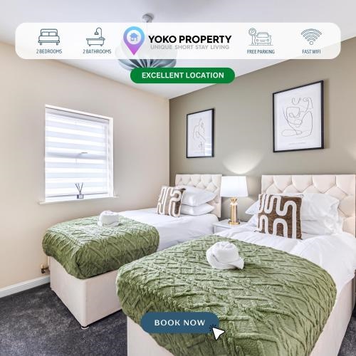 Stylish Apartment - 4 minutes to Town Centre - Private Parking, Self-Check-In, Fast Wifi and Smart TV by Yoko Property
