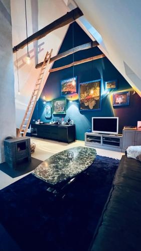 Fachwerk Maisonette Wohnung mit Stadtblick