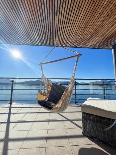 Magical view towards the fjords by the sea