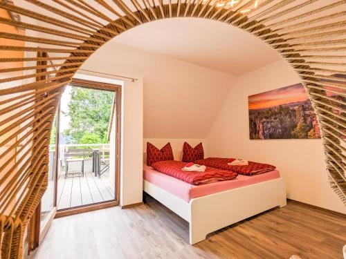 B6 Urlaubsmagie Inmitten der Sachsischen Schweiz mit Balkon mit Ausblick auf die Sandsteine